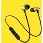 Casti Wireless Bluetooth Sport BT4, Waterproof, Tip In-Ear Headset, Microfon Incorporat, Auriu, Techstar