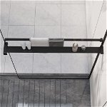 vidaXL Raft de duș pentru perete cabină de duș, negru, 80 cm, aluminiu, vidaXL