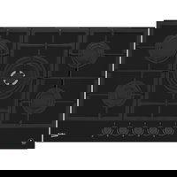 Plita incorporabila pe gaz, Beko HILW 75235 S, 5 arzatoare, Aprindere electrica prin scanteie, 75 cm, Negru