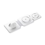 Incarcator wireless magnetic 3 in 1, pliabil, fast charge, compatibil cu Iphone, Apple Watch si Airpods, 15 W, Alb, Inter-Tech