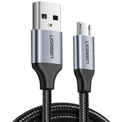 CABLU alimentare si date Ugreen US290 Fast Charging Data Cable pt. smartphone USB la Micro-USB braided 1m negru 60146 timbru verde 0.
