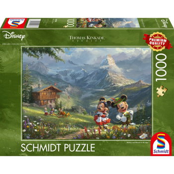 Puzzle 1000 piese - Thomas Kinkade - Mickey and Minnie in the Alps | Schmidt, Schmidt