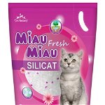 MIAU MIAU, Fresh, așternut igienic pisici, granule, silicat, neaglomerant, neutralizare mirosuri, 8l, Miau Miau