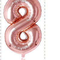 Balon aniversar Maxee, cifra 8, rose, 40 cm