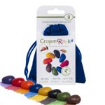 Creioane cerate - Crayon Rocks, 8 culori | Plan Toys