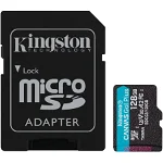 Card de memorie MicroSD Kingston Canvas GO Plus, 128GB, Clasa 10, UHS-I, Adaptor inclus