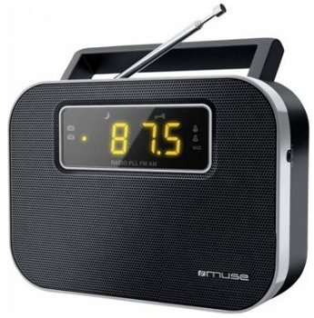 Radio portabil Muse M-081 R, LED, Dual-Alarm, Boxa frontala, Negru