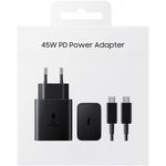 Incarcator Type-C Super Fast Charge, 45W, Cablu 1m, Travel, compatibil Samsung, Iphone, Huawei, Oppo, Negru, 