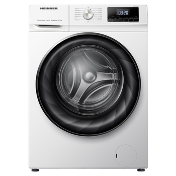 Masina de spalat rufe cu uscator HWDM-H8514A, Spalare 8 kg, Uscare 5 kg, 1400 RPM, Clasa A, Inverter, Display LED, Blocare acces copii, Alb, HEINNER
