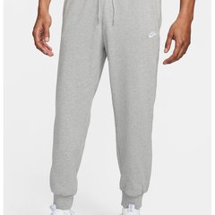 Nike, Pantaloni de trening cu talie medie si snur, Gri deschis melange, 2XL
