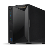 Network Attached Storage Asustor (AS4002T), 2 Bay 10G Tower NAS, Marvell Armada A7020 Duad-Core, 2 GB DDR4, Gbe x 2, 10G Base-T x1