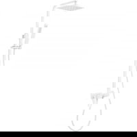 Coloana de dus cu baterie monocomanda alb mat Deante Hiacynt