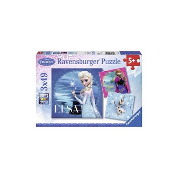 Puzzle 3 in 1 - Frozen: Elsa, Anna si Olaf, 147 piese