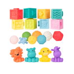 Set jucarii senzoriale, animale, bile, cuburi, 20 elemente, MalPlay 108811