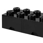 Cutie depozitare lego 2x4 cu sertare negru , Lego