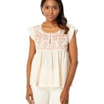 Imbracaminte Femei Lucky Brand Embroidered Flutter Sleeve Top Nude Pink, Lucky Brand