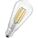 Bec LED Edison A64, Ultra Efficient Light, E27, 4W (60W), 840 lm, lumina calda (3000K), cu filament, Osram