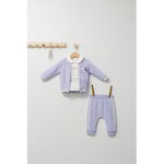 Set 3 piese: pantaloni, bluzita si hainuta pentru bebelusi Gazelle, Tongs baby (Culoare: Roz, Marime: 18-24 luni)