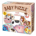 Puzzle D-Toys Baby Puzzle 6 in 1 - Animale de la ferma, 18 piese