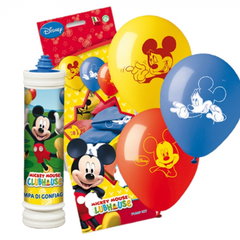 Pachet baloane imprimate Mickey 30 cm x pompa manuala