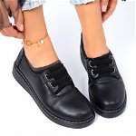 Pantofi Casual, culoare Negru, material Piele ecologica - cod: P11572, Gloss