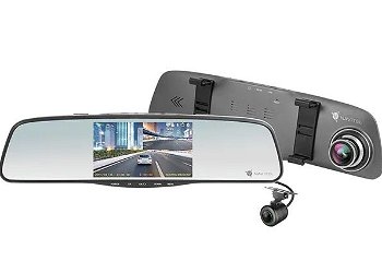 Camera Auto DVR Navitel MR250NV cu Night Vision, fixare pe oglinda retovizoare, ecran 5"IPS, carcasa din metal, camera fata 160° FHD/30fps cu night vision si camera secundara spate IP65