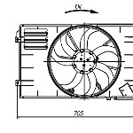 Ventilator radiator (cu carcasa) potrivit AUDI A3; SEAT ALTEA, ALTEA XL, LEON; SKODA YETI; VW CADDY ALLTRACK, CADDY ALLTRACK MINIVAN, CADDY III, CADDY III MINIVAN, CADDY IV 1.2-2.0D 11.03-, NRF