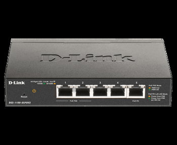 Switch D-Link DGS-1100-05PDV2 cu management cu PoE 5x1000Mbps-RJ45 (2xPoE), D-Link