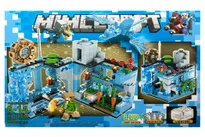 Set de constructie LB Plus, Lumea Minecraft cu lumini si parti mobile, 2 in 1, 332 piese tip lego