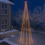 vidaXL Коледна елха конус, цветна, 1400 LED, 160x500 см, vidaXL