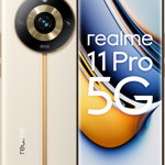 Smartphone Realme 11 Pro, Ecran 120Hz, 256GB, 8GB RAM, Dual SIM, 5G, Camera 100 MPX, Sunrise Beige, incarcator 67W inclus in pachet