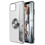 Husa PadForce Crystal-Ring transparenta din silicon cu inel rotativ metalic - iPhone 11 Pro, Argintiu