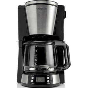 Cafetiera Gorenje CM15BK, 1000 W, 1500 ml, capacitate 10 cesti, functie de mentinere la cald, timer, oprire automata, negru + argintiu