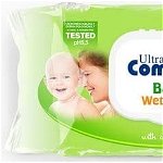 Servetele umede pentru bebelusi, cu capac, Ultra Compact Baby, cu musetel, 72 buc/set, Ultra Compact