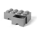 Cutie depozitare cu 2 sertare LEGO®, gri, LEGO®