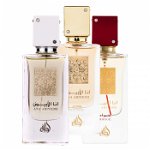 Pachet 3 parfumuri best seller, Ana Abiyedh White 60 ml, Ana Abiyedh Rouge 60 ml si Ana Abiyedh Poudree 60 ml, Lattafa