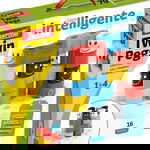 Joc educativ pentru copii Quercetti Twin Pegs 4026, joc constructie 16 piese multicolore si baza speciala in forma de floare, Quercetti
