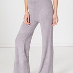 Missguided, Pantaloni de casa cu croiala ampla din material teddy Popcorn, Graphite, 6