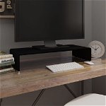 vidaXL Stand TV/Suport monitor, sticlă, 70x30x13 cm, negru, vidaXL