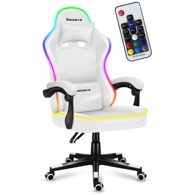 Scaun Gaming huzaro Force 4.4 RGB 130kg Alb