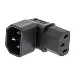 Conector de alimentare IEC320 C13 la C14 unghi 90 grade sus/jos Negru, PCGP1190BK, Nedis