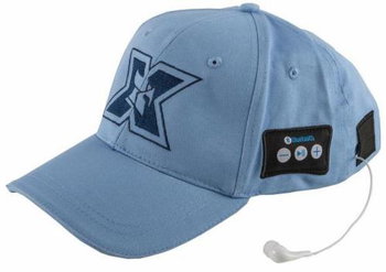 Sapca sport cu casti handsfree Seriuox, Bluetooth, 120 mAh, Albastru