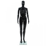 Corp manechin feminin, suport din sticlă, negru lucios, 175 cm, Casa Practica