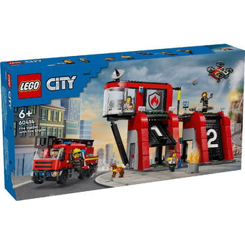 LEGO City Tűzoltóállomás és tűzoltóautó 60414 843 darabos, LEGO
