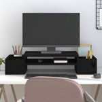 vidaXL Suport pentru monitor, negru, 70x27,5x15 cm, lemn masiv de pin, vidaXL