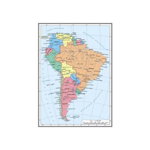 Harta America de Sud (Fizica) + America de Sud (Politica)