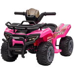 HOMCOM ATV Eletric pentru Copii 18-36 Luni cu Baterie Reincarcabila 6V, Mini ATV pentru Copii din Metal si PP, 70x42x45 cm, Roz | Aosom Romania, HOMCOM