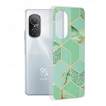 Husa Silicon UPzz Tech Marble Series, Compatibila Cu Huawei Nova 9 SE, Green Hex