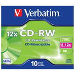 CD-RW 43148 12x 700MB 10buc Jewel case, Verbatim