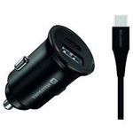 Incarcator Auto 2xUSB cu Incarcare Rapida 3.0 25W Negru + Cablu Date Type-C to Type-C 1.2m, Swissten